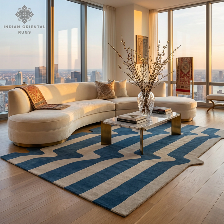 Hand-Tufted Wool Area Rug – Classic Oriental Design with Free Worldwide Shipping