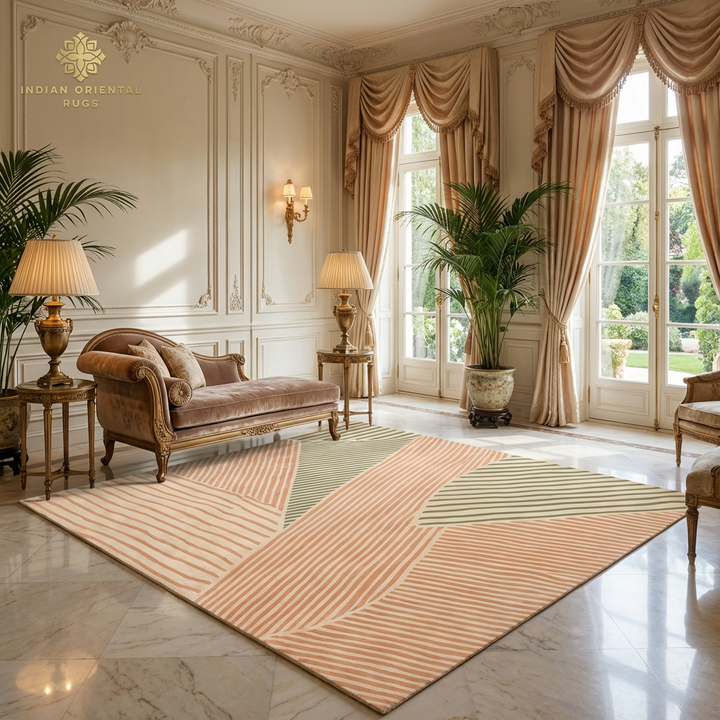 Hand-Tufted Wool Area Rug – Classic Oriental Design with Free Worldwide Shipping