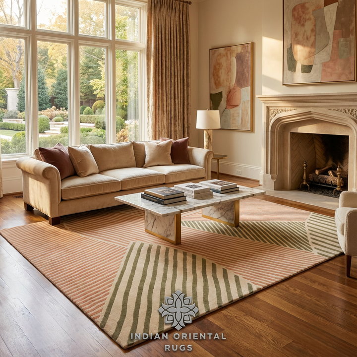 Hand-Tufted Wool Area Rug – Classic Oriental Design with Free Worldwide Shipping