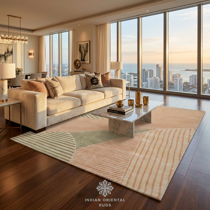 Hand-Tufted Wool Area Rug – Classic Oriental Design with Free Worldwide Shipping