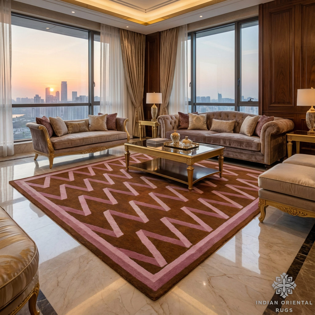 Hand-Tufted Oriental Wool Area Rug – Classic Traditional Design with Free Worldwide Shipping