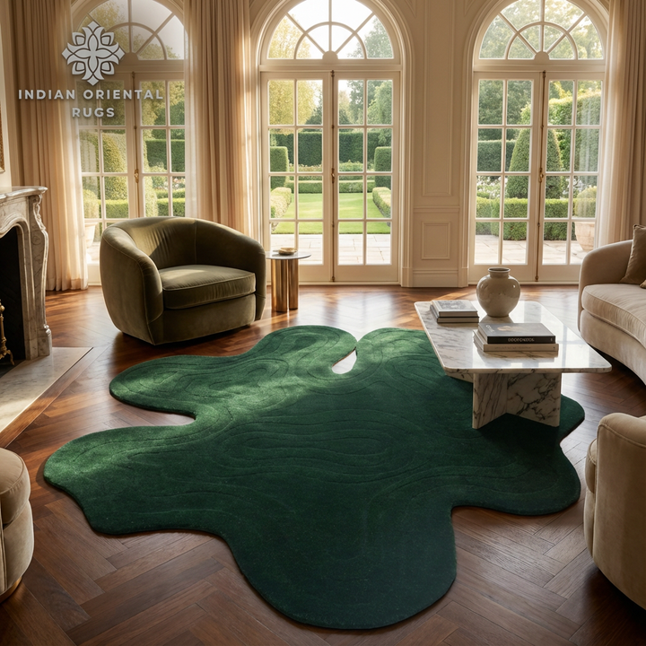 Hand-Tufted Wool Area Rug – Classic Oriental Design with Free Worldwide Shipping