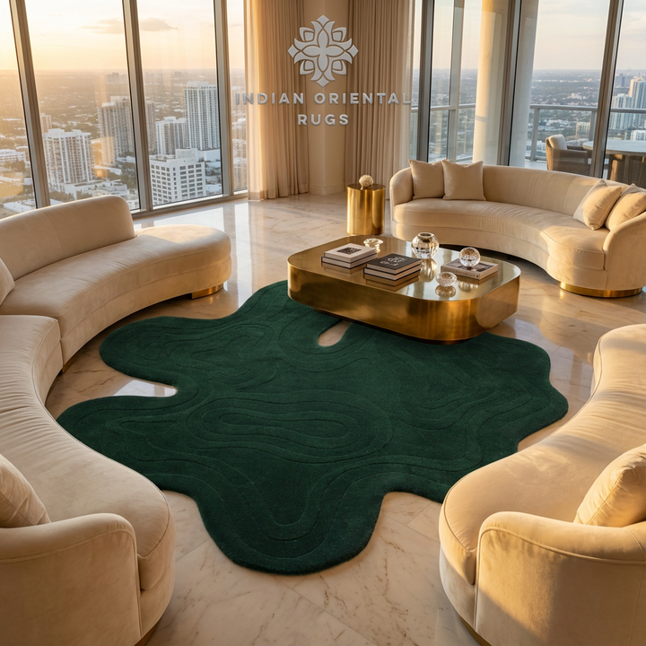 Hand-Tufted Wool Area Rug – Classic Oriental Design with Free Worldwide Shipping