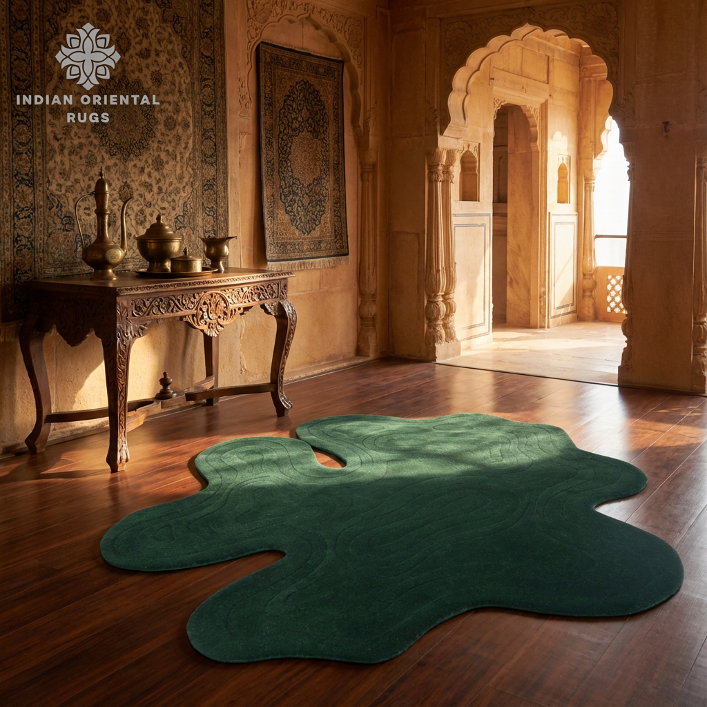 Hand-Tufted Wool Area Rug – Classic Oriental Design with Free Worldwide Shipping