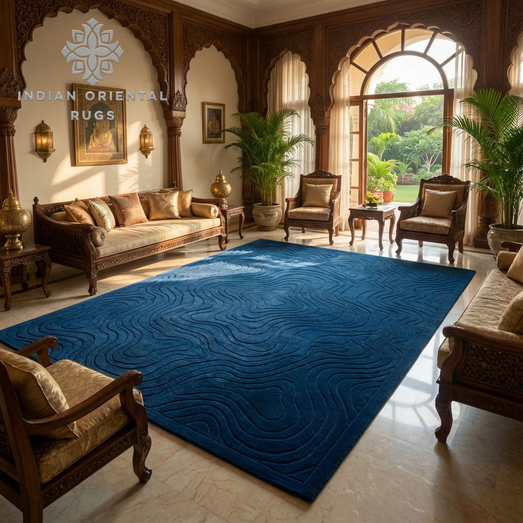 Hand‑Tufted Wool Area Rug – Classic Oriental Design with Free Worldwide Shipping