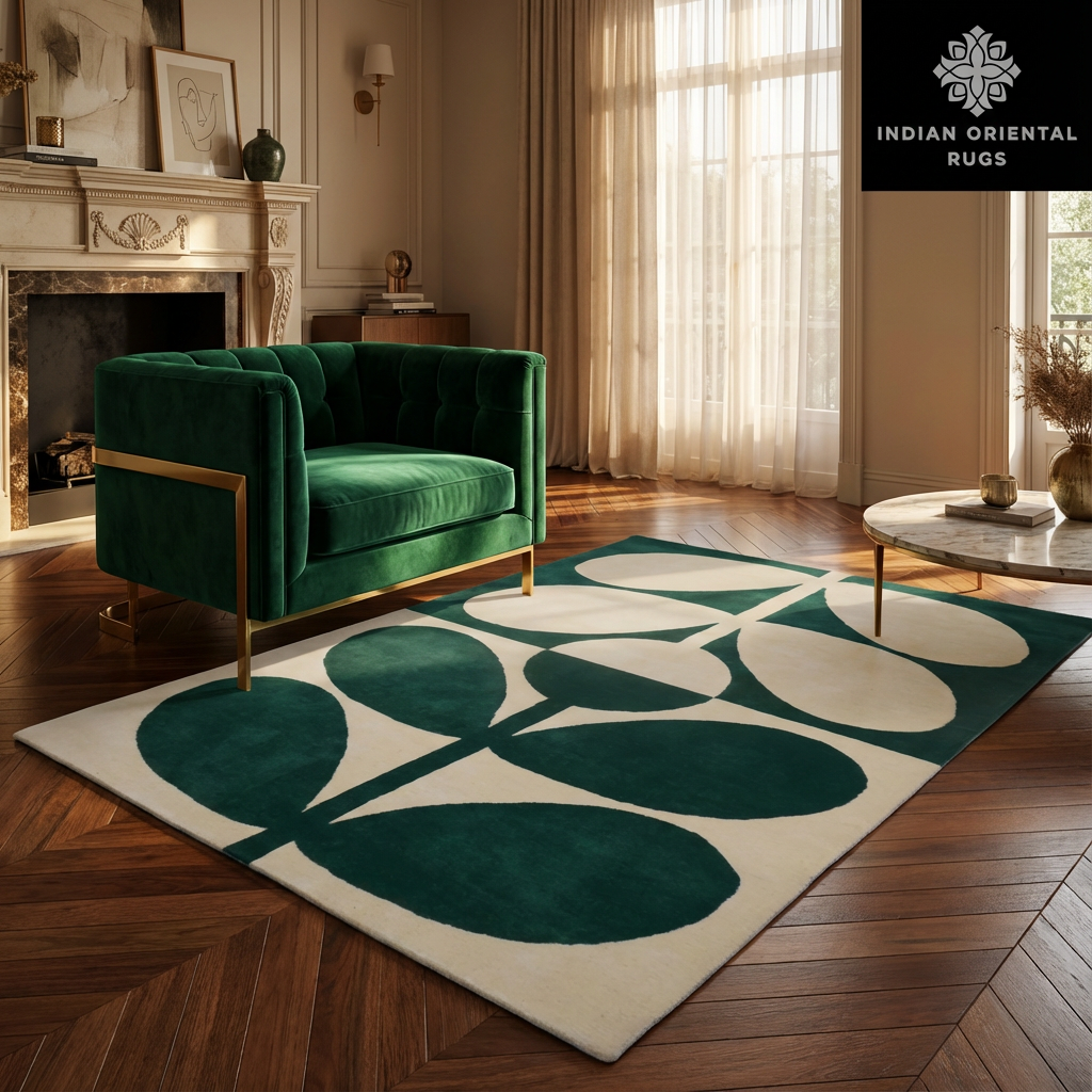Hand‑Tufted Wool Area Rug – Classic Oriental Style with Free Worldwide Shipping
