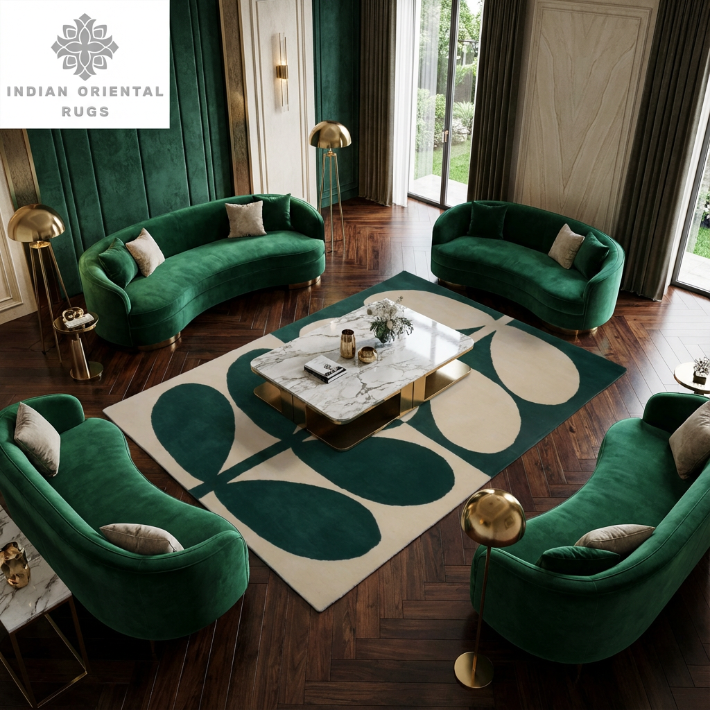 Hand‑Tufted Wool Area Rug – Classic Oriental Style with Free Worldwide Shipping