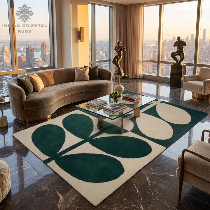 Hand‑Tufted Wool Area Rug – Classic Oriental Style with Free Worldwide Shipping