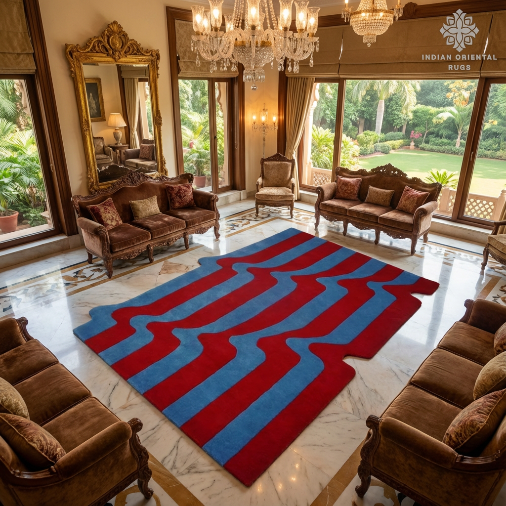 Hand‑Tufted Blended Wool Oriental Rug – Timeless Classic Pattern, Multiple Sizes