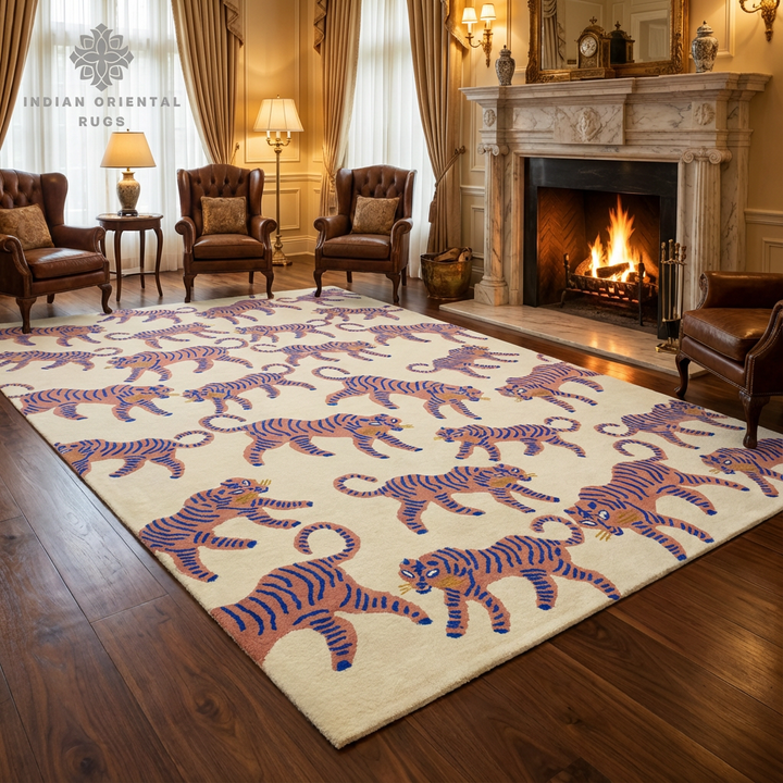 Hand Tufted Wool Area Rug – Classic Oriental Design