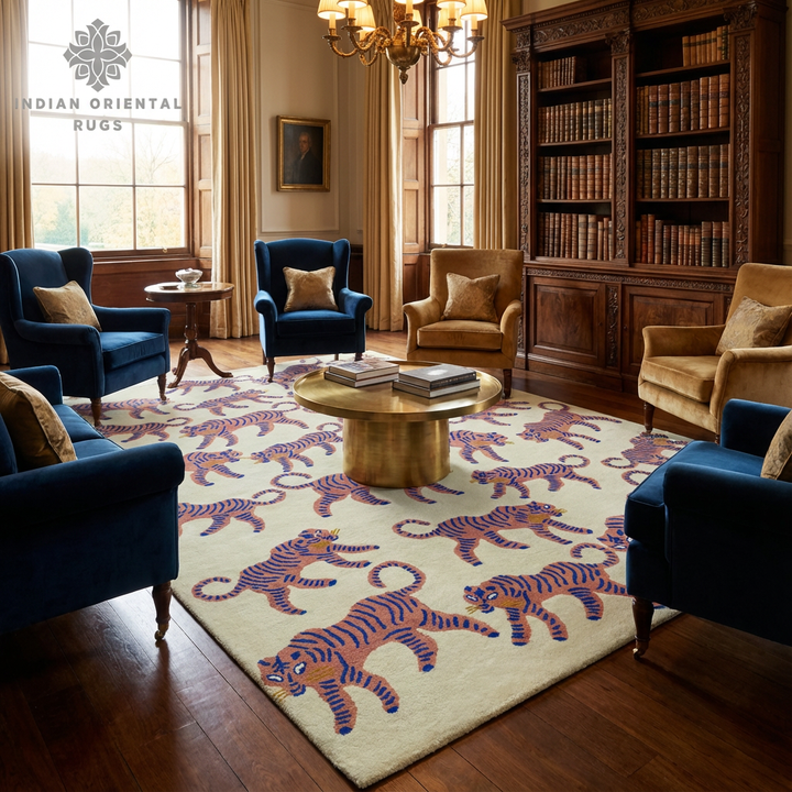 Hand Tufted Wool Area Rug – Classic Oriental Design