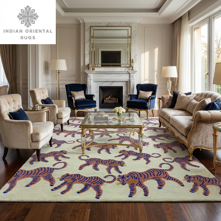 Hand Tufted Wool Area Rug – Classic Oriental Design