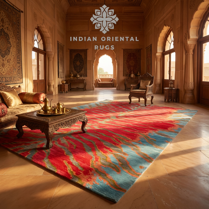 Hand Tufted Wool Area Rug — Classic Oriental Luxury Rug in Multiple Sizes