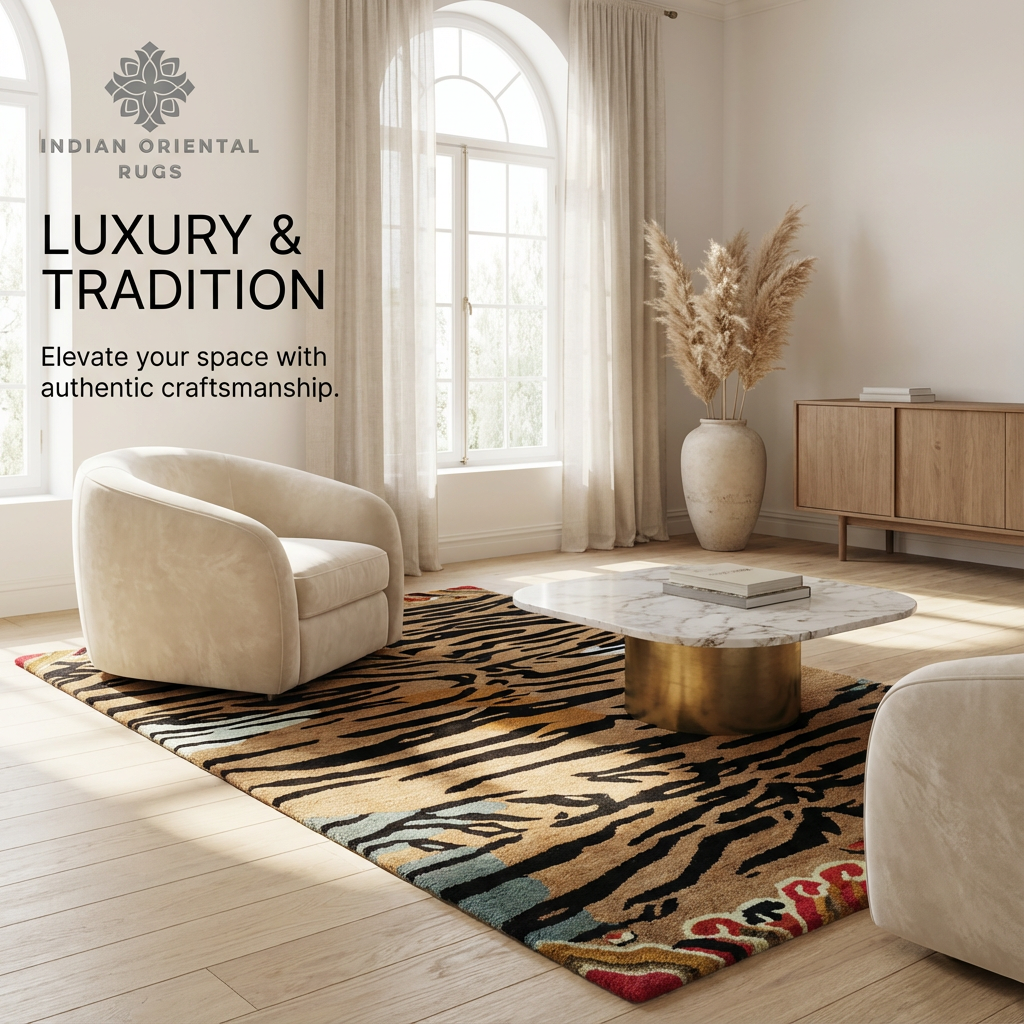 Hand Tufted Wool Area Rug — Premium Classic Oriental Rug in Multiple Sizes
