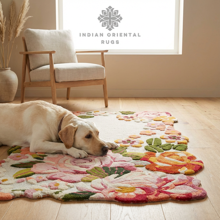 Hand Tufted Wool Area Rug — Classic Oriental Rug in Multiple Sizes