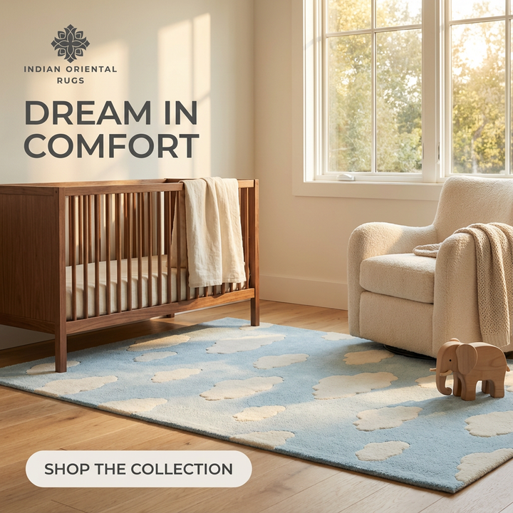 Hand Tufted Oriental Wool Rug — Classic Area Rug in Multiple Sizes