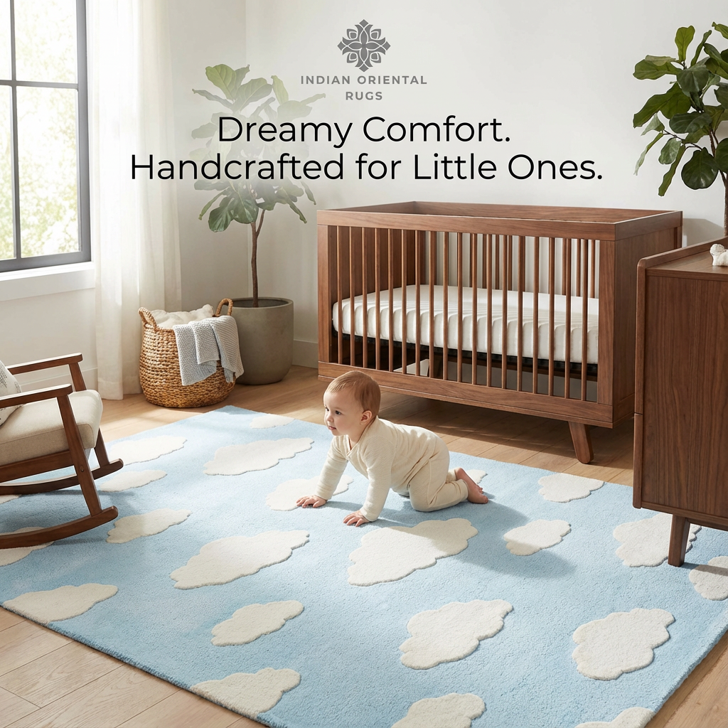 Hand Tufted Oriental Wool Rug — Classic Area Rug in Multiple Sizes