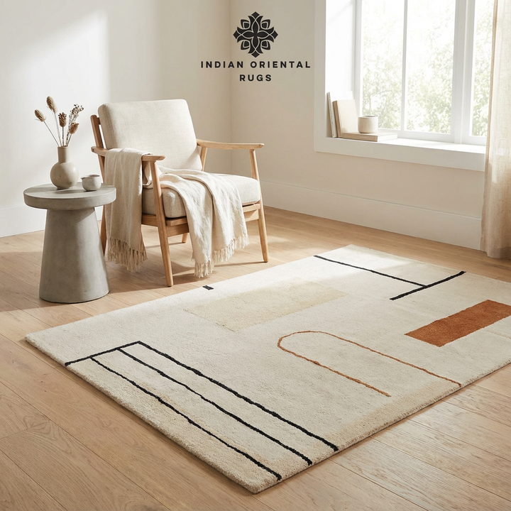 Hand-Tufted Blended Wool & New Zealand Wool Oriental Area Rug – Stylish Texture & Timeless Home Décor