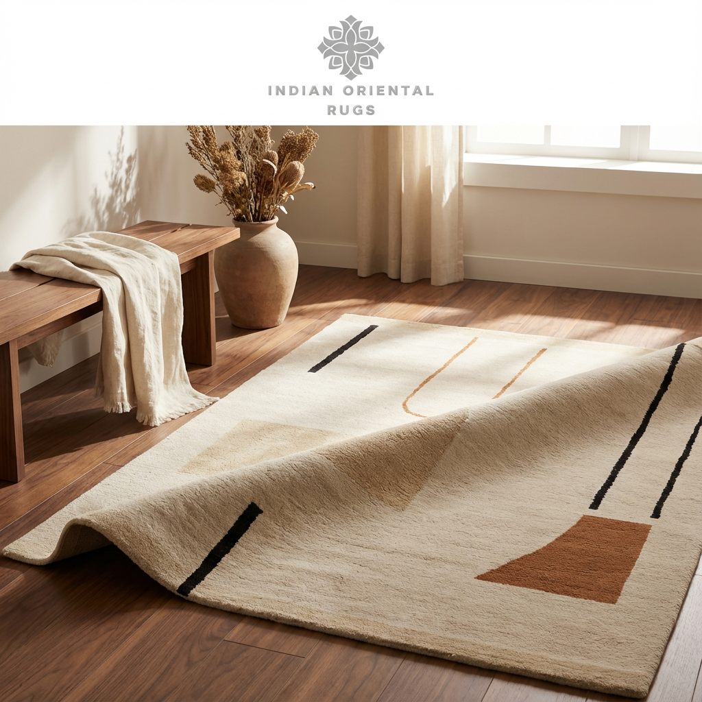 Hand Tufted Wool Area Rug — Classic Elegant Oriental Rug in Multiple Sizes
