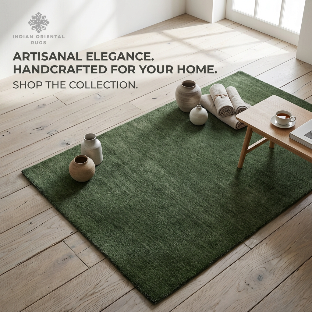 Hand‑Tufted Wool Blend Rug – Classic Oriental Style with Plush Texture