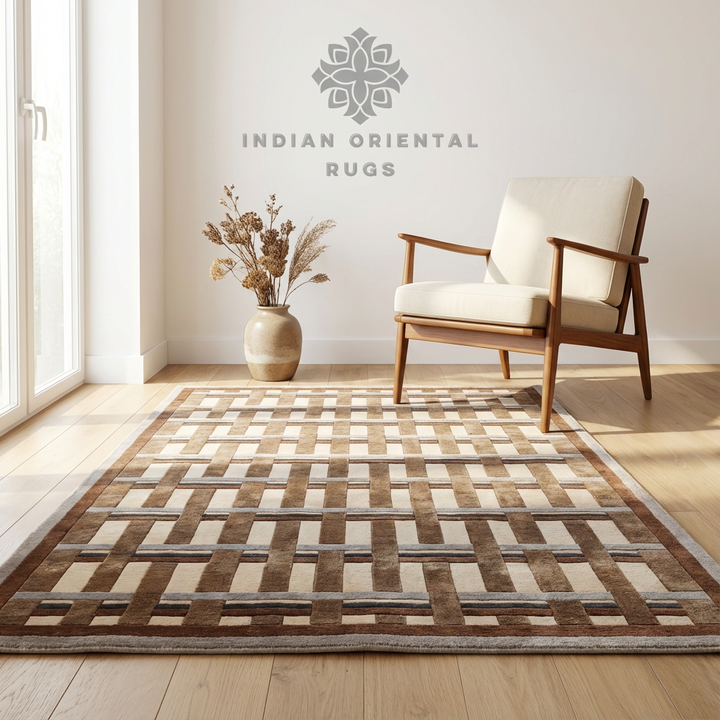 Elegant Hand-Tufted Oriental Rug – Soft Wool Blend with Classic Motifs