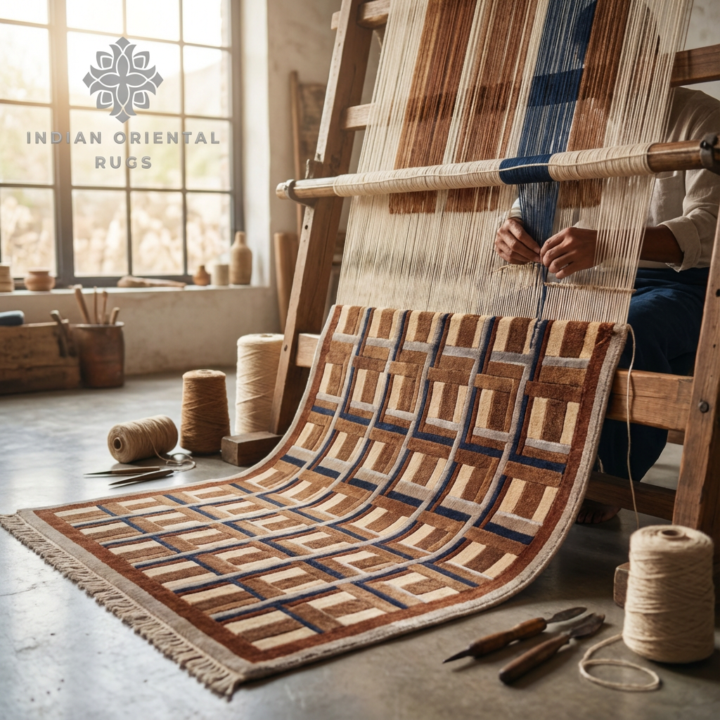 Elegant Hand-Tufted Oriental Rug – Soft Wool Blend with Classic Motifs