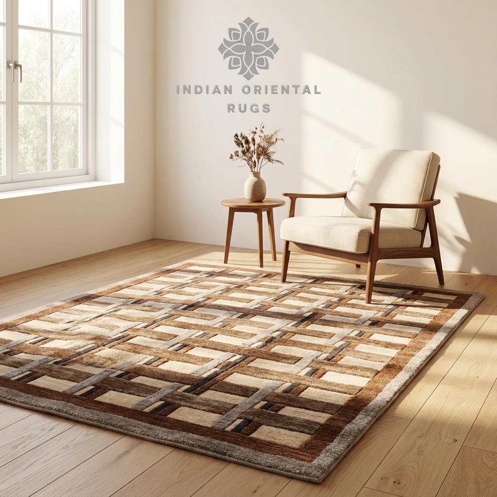 Elegant Hand-Tufted Oriental Rug – Soft Wool Blend with Classic Motifs