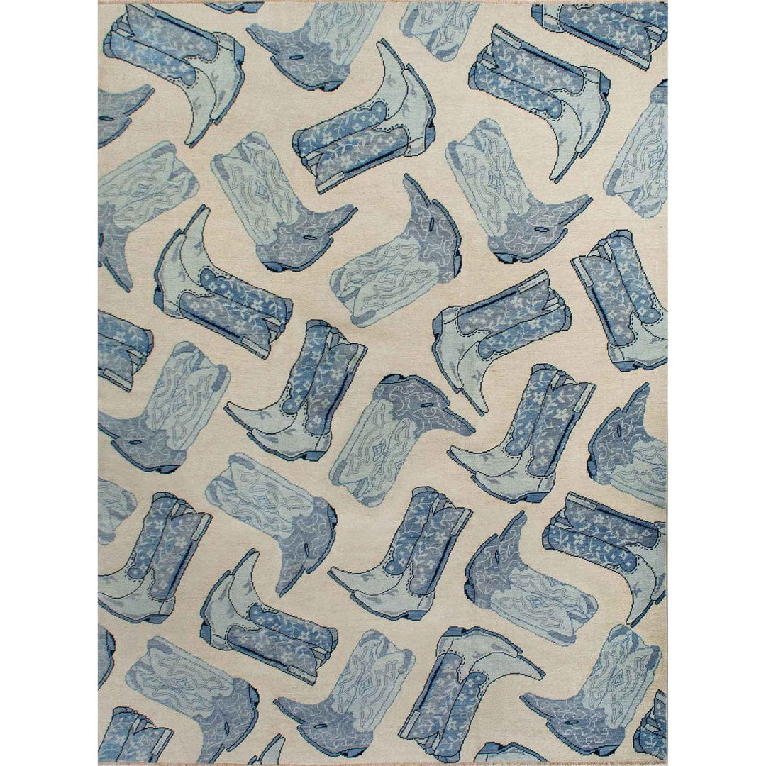 Hand knotted boots rug